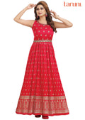 Dark Rani Pink Silk Long Dress