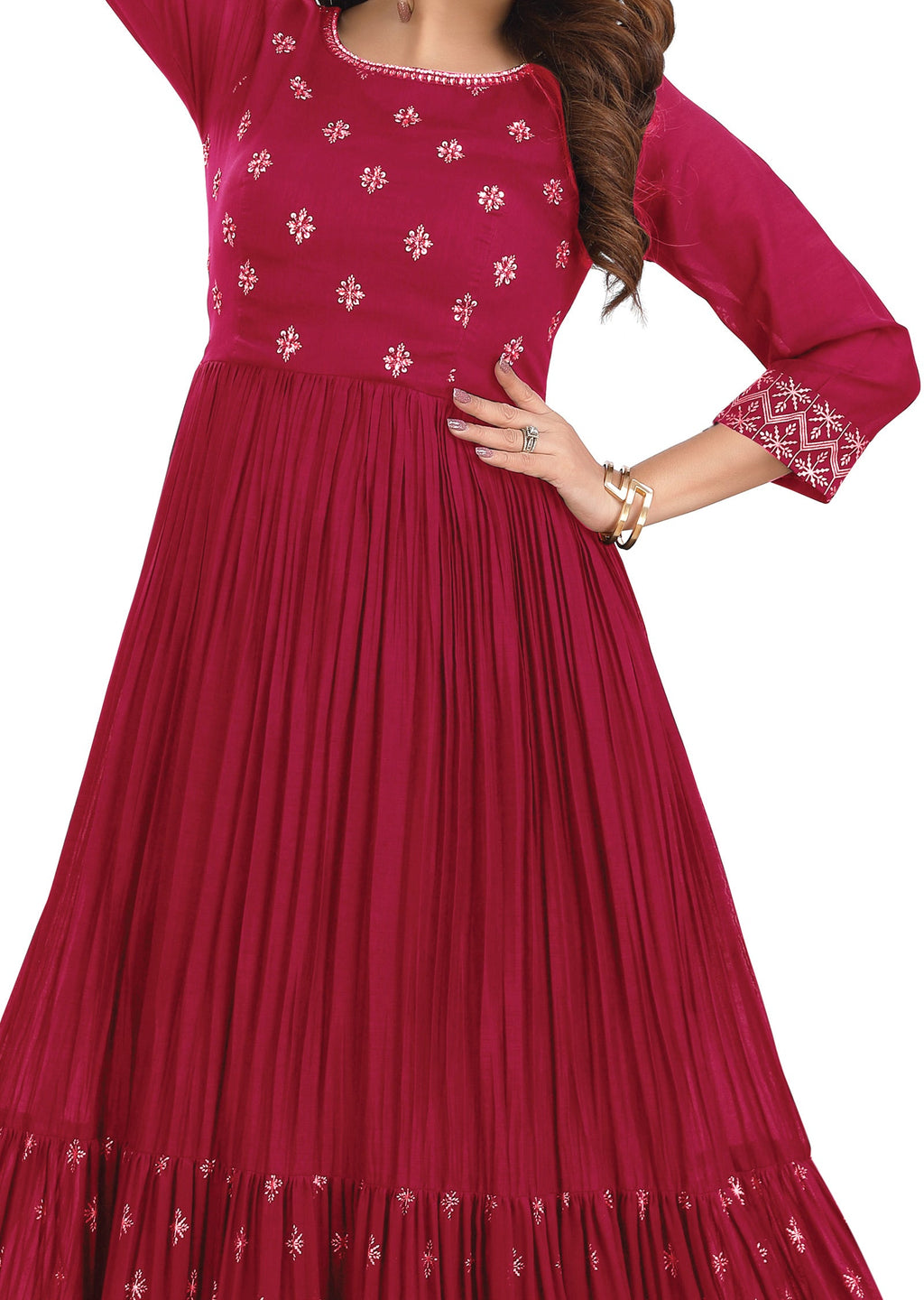 Rani Pink Silk Long Dress