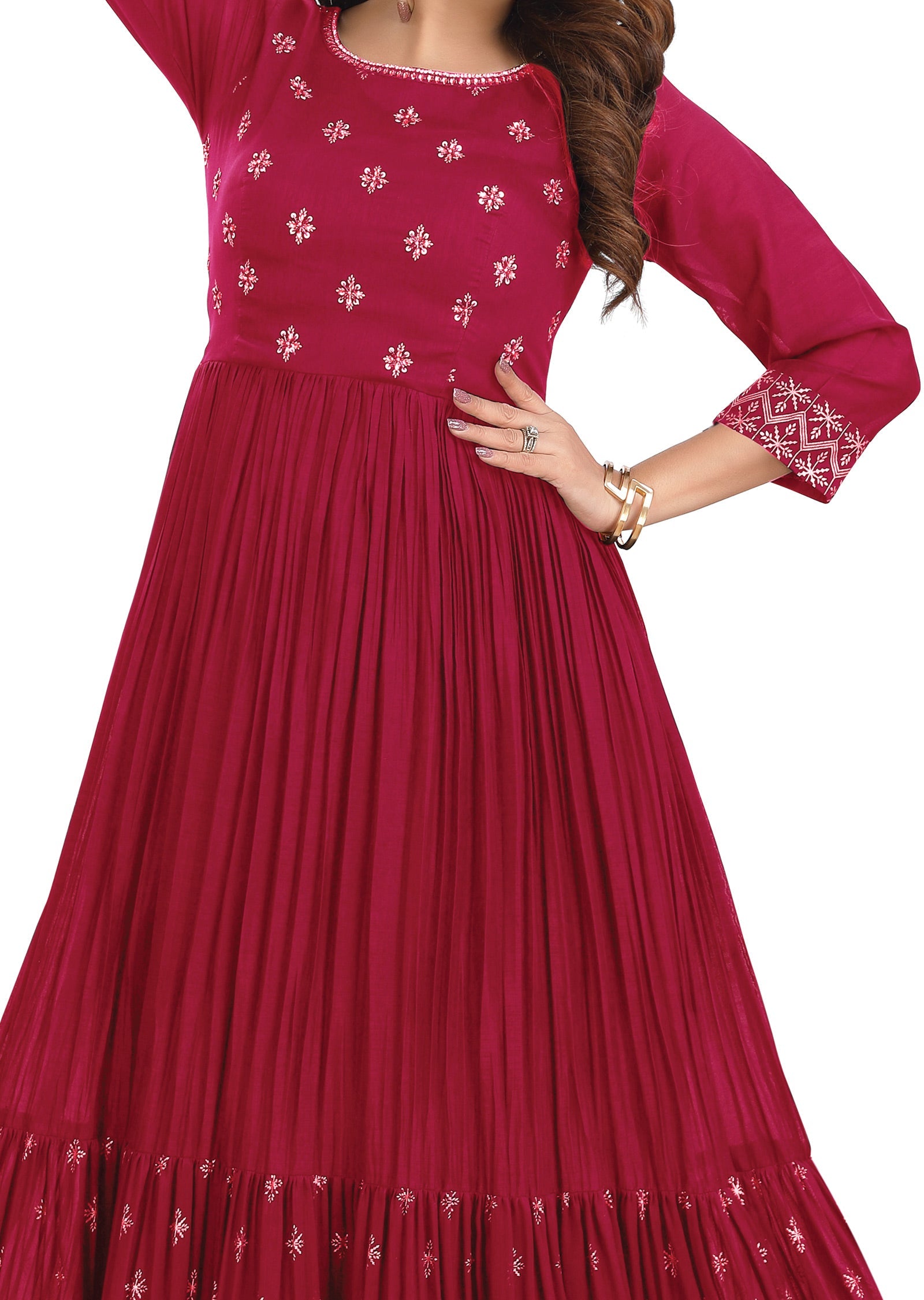 Rani Pink Silk Long Dress