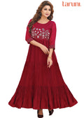 Rani Pink Crush Tissue Georgette Long Dress