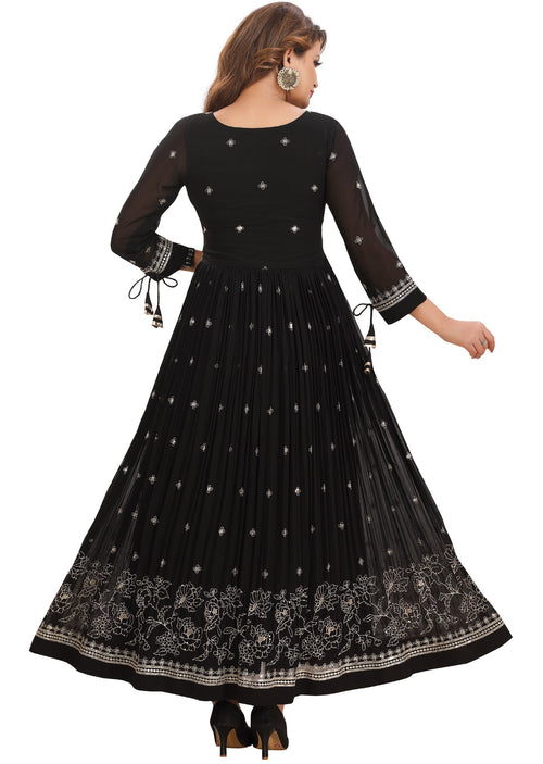 Black Georgette Long Dress