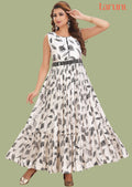 Off White Satin Georgette Long Dress