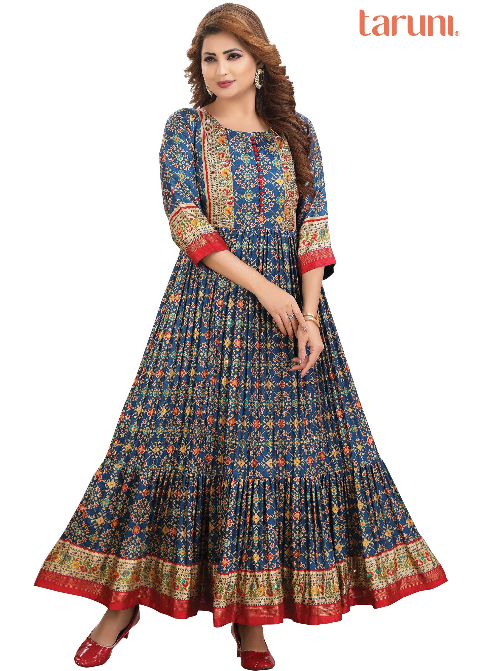 Rama Blue Silk Long Dress