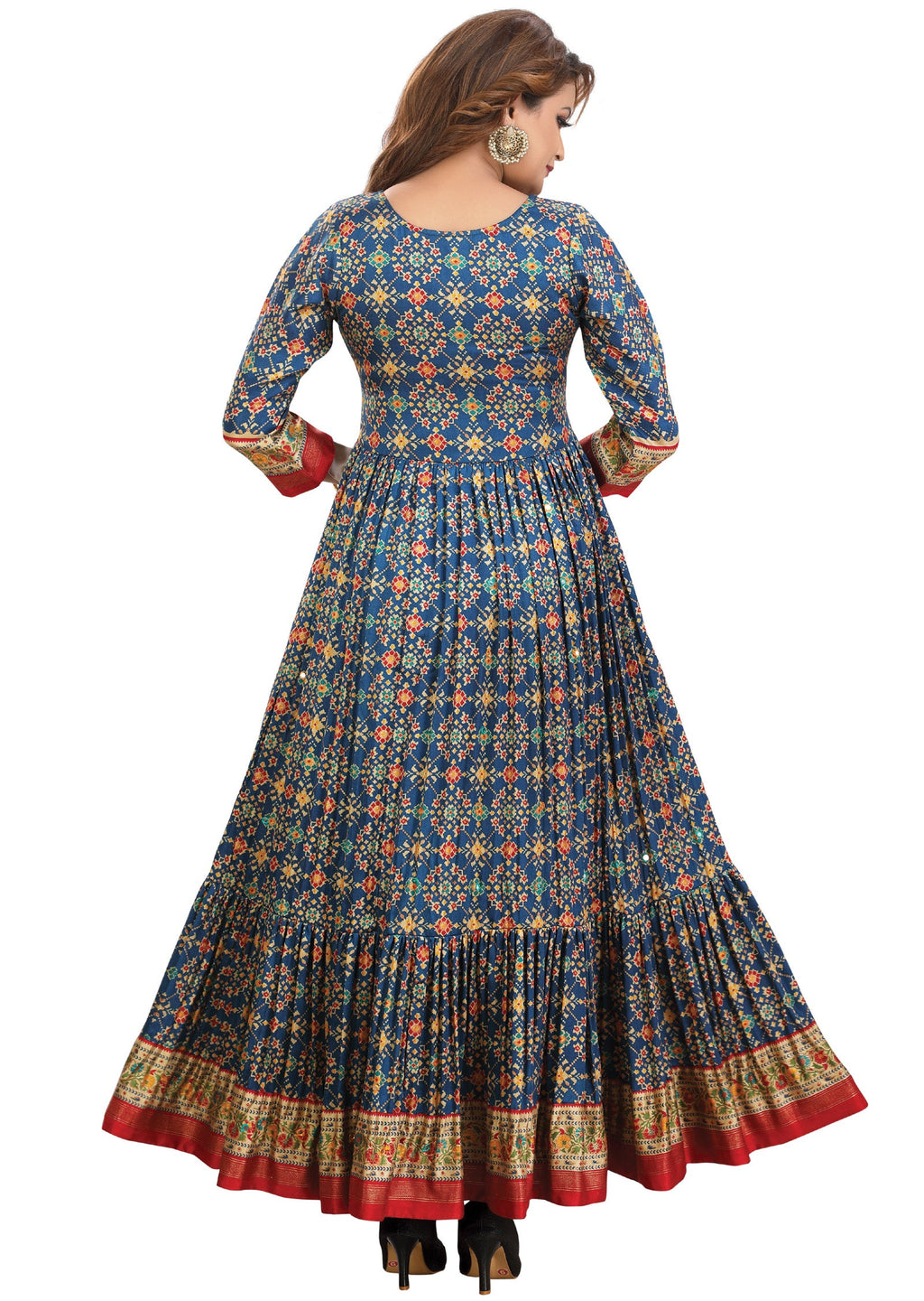 Rama Blue Silk Long Dress