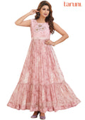 Onion Pink Chiffon Long Dress