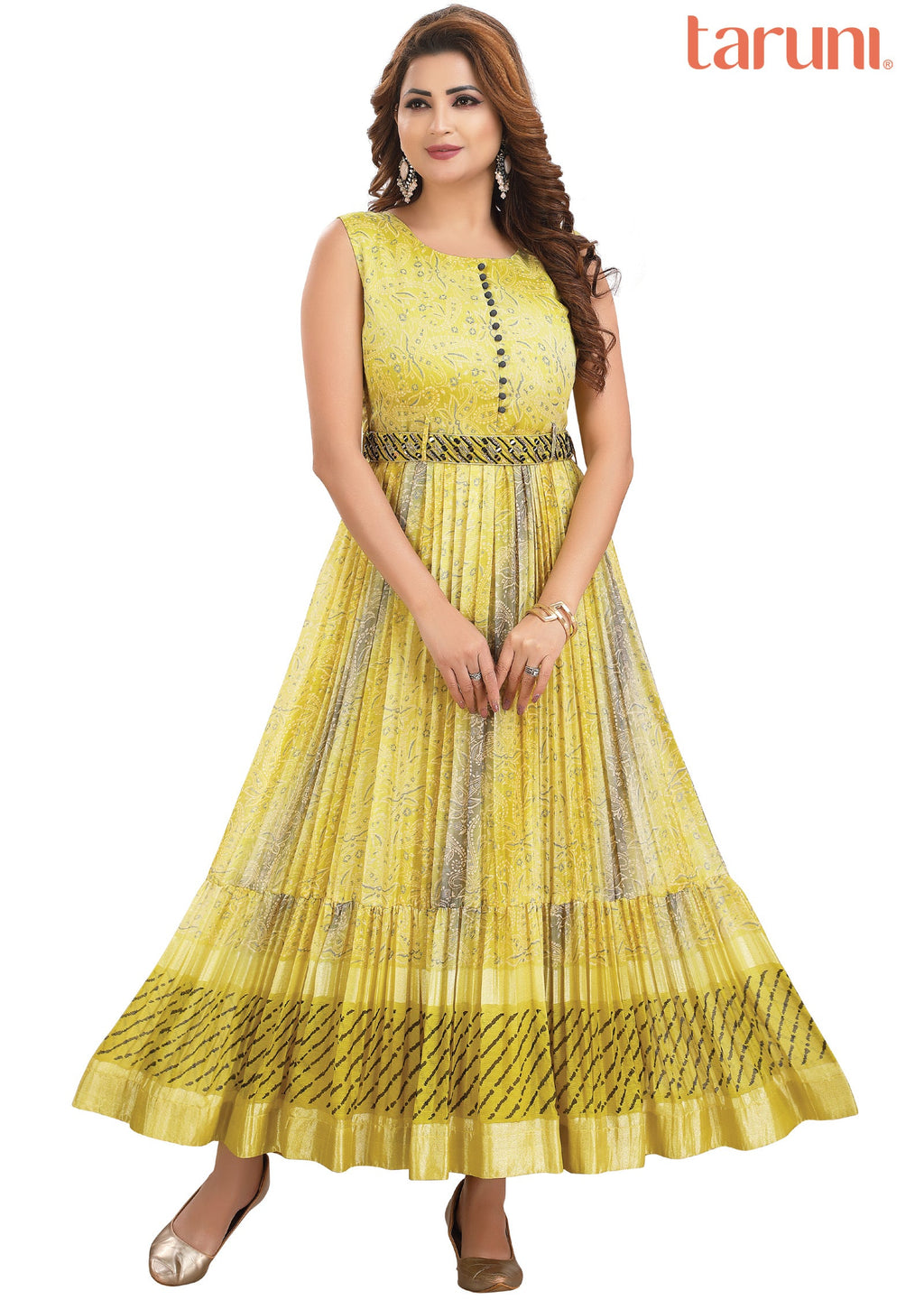 Lime Green Chiffon Long Dress