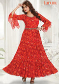 Rust Chiffon Long Dress