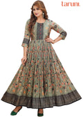 Mehendi Green Silk Long Dress