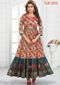 Peach Silk Long Dress