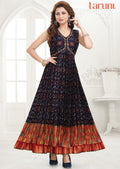 Navy blue Chiffon Long Dress