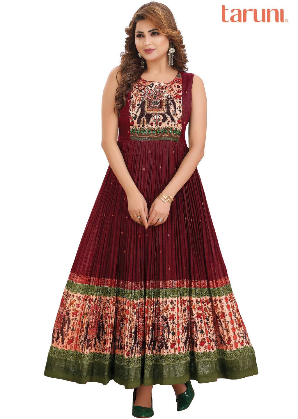 Maroon Silk Long Dress