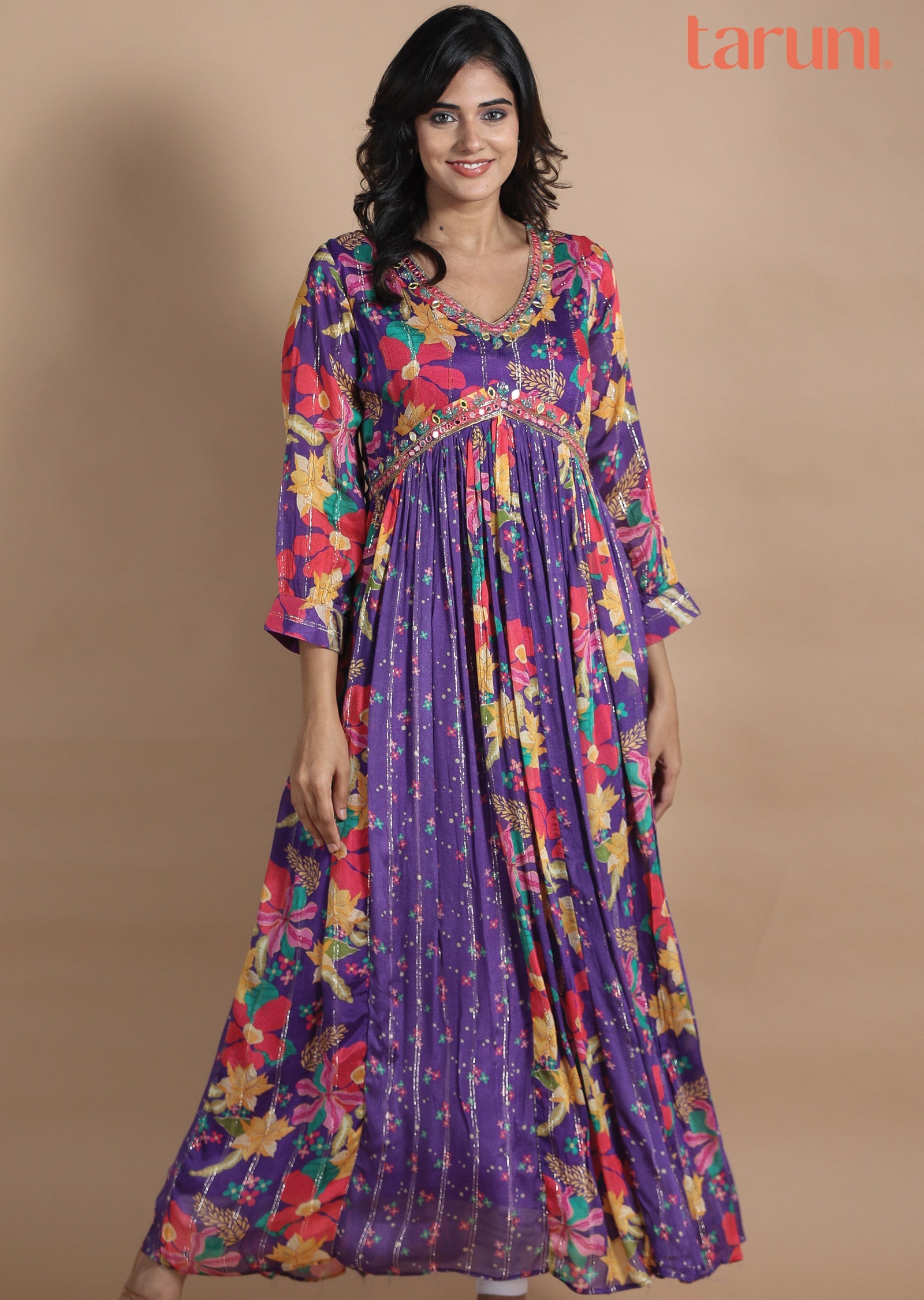 Purple Chinnon Long Dress
