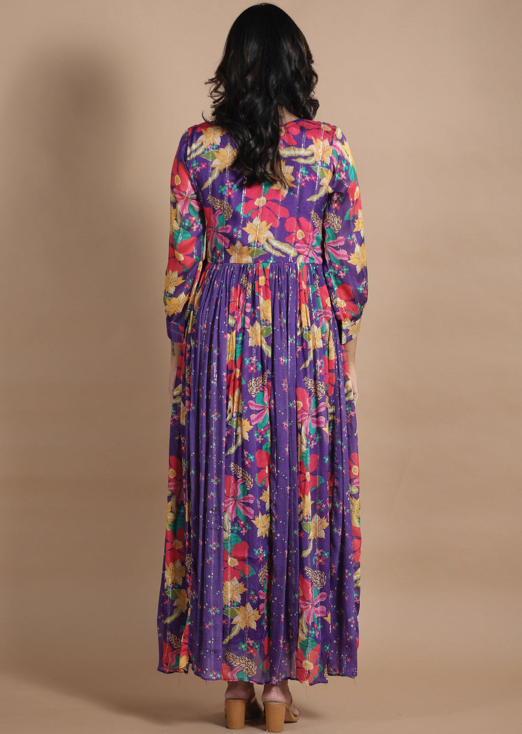 Purple Chinnon Long Dress