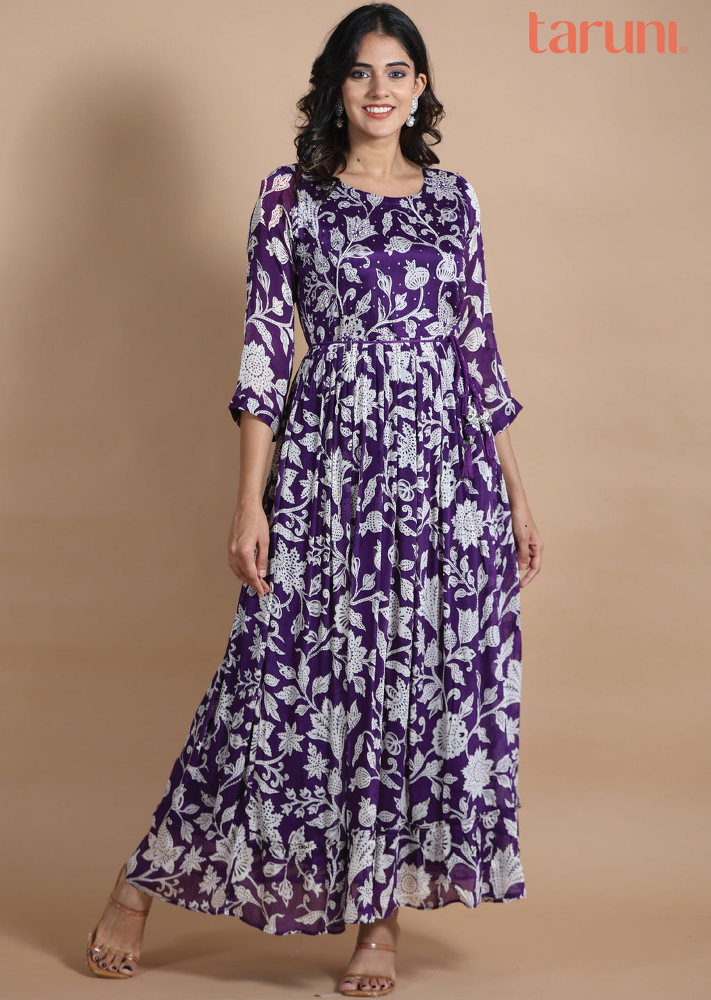Purple Chinnon Long Dress