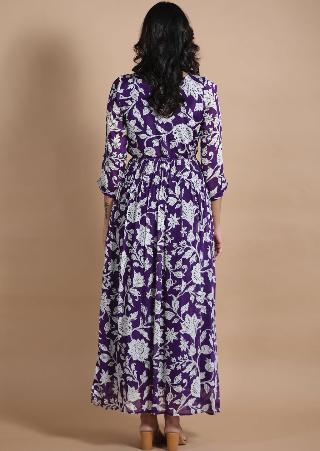 Purple Chinnon Long Dress
