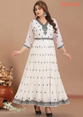 Off White Georgette Long Dress