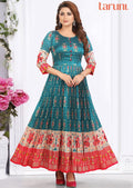 Pickock Green Silk Long Dress
