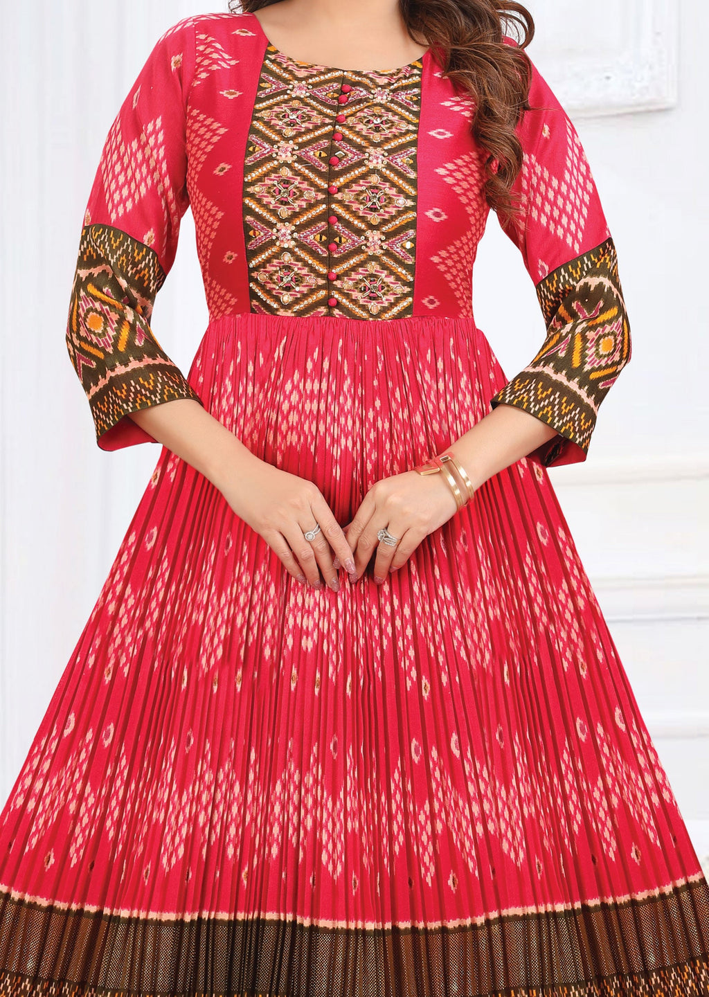 Rani Pink Silk Long Dress