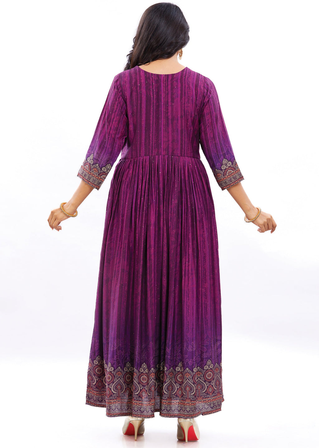 Purple Muslin Long Dress