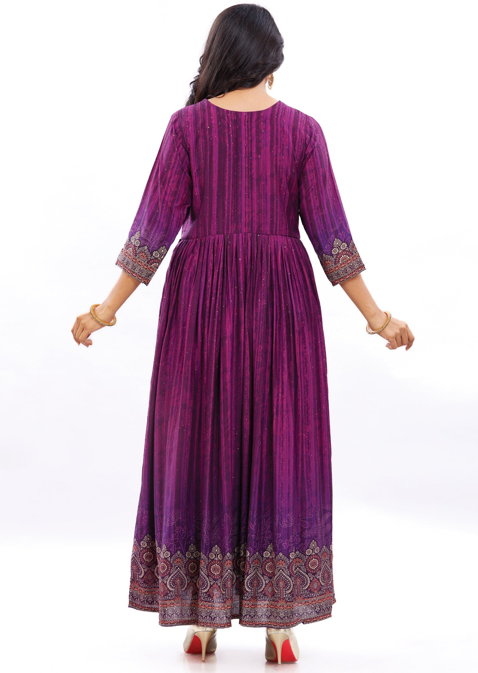 Purple Muslin Long Dress