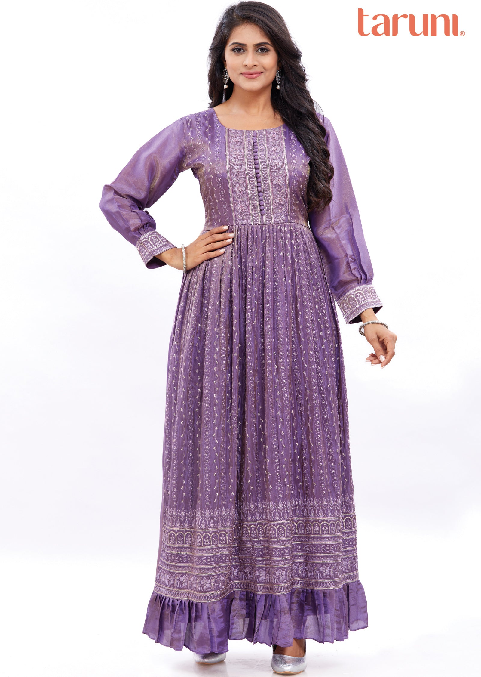 Purple Silk Long Dress