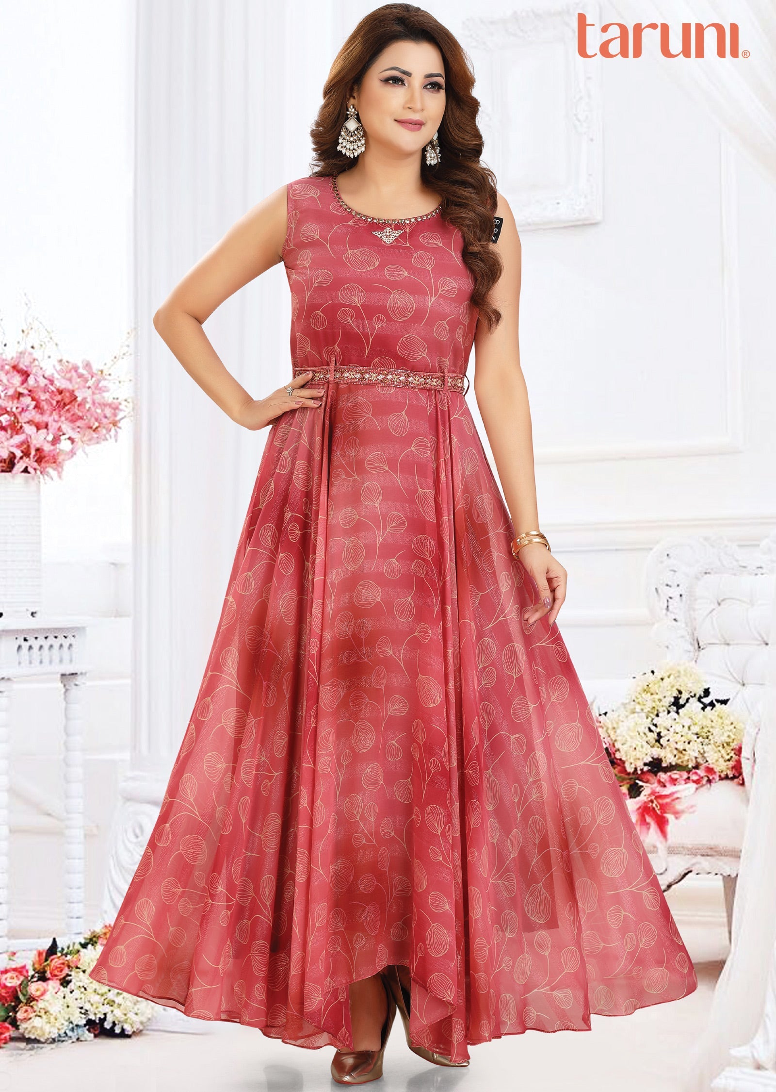 Pink Chiffon Long Dress