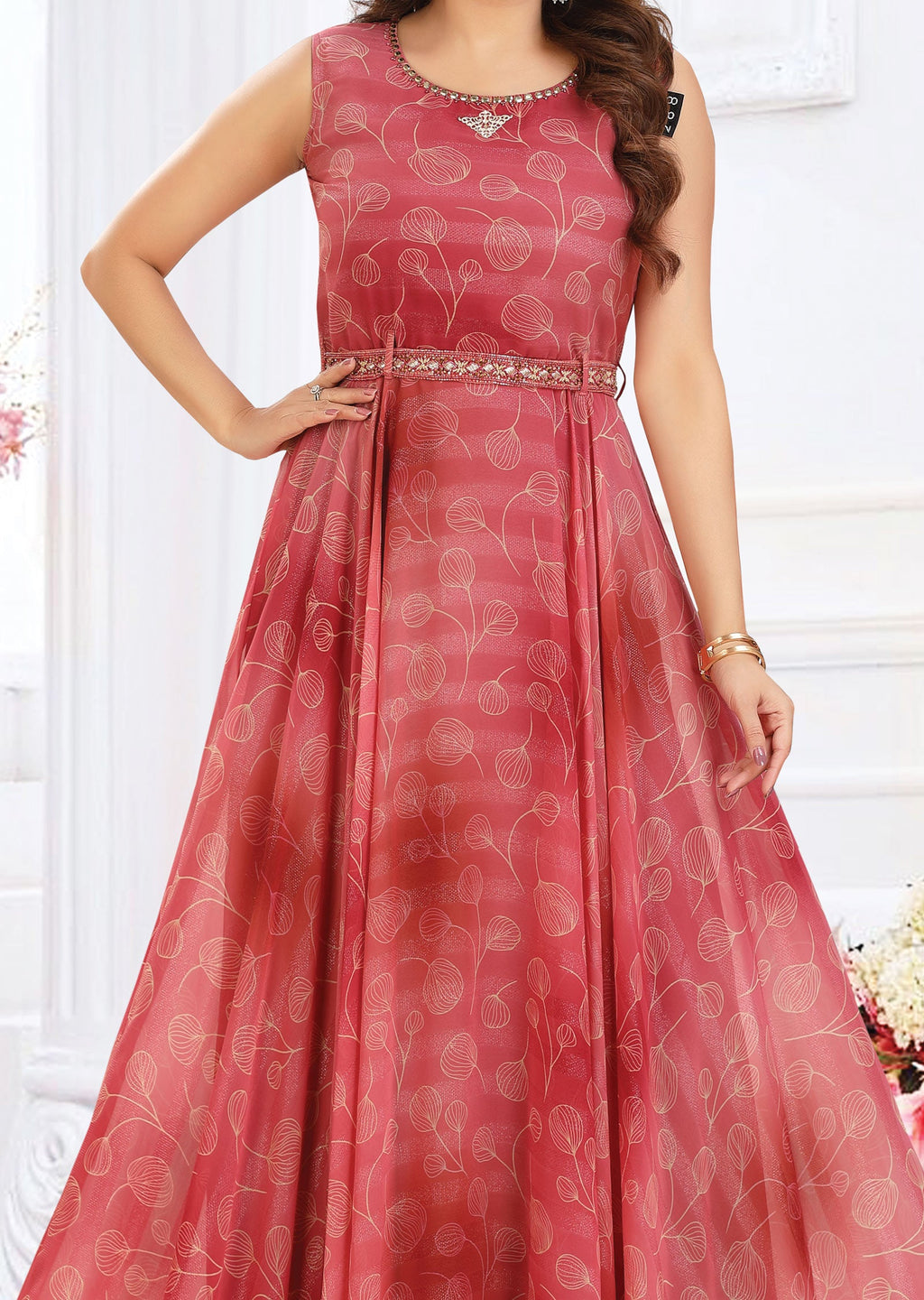 Pink Chiffon Long Dress