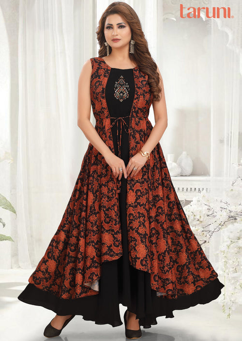 Black Georgette Long Dress