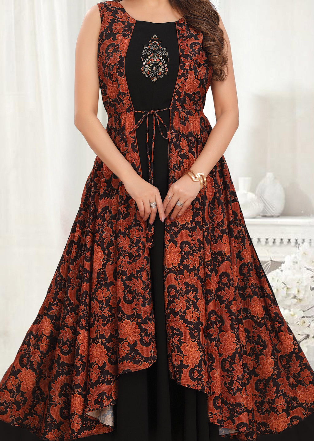 Black Georgette Long Dress