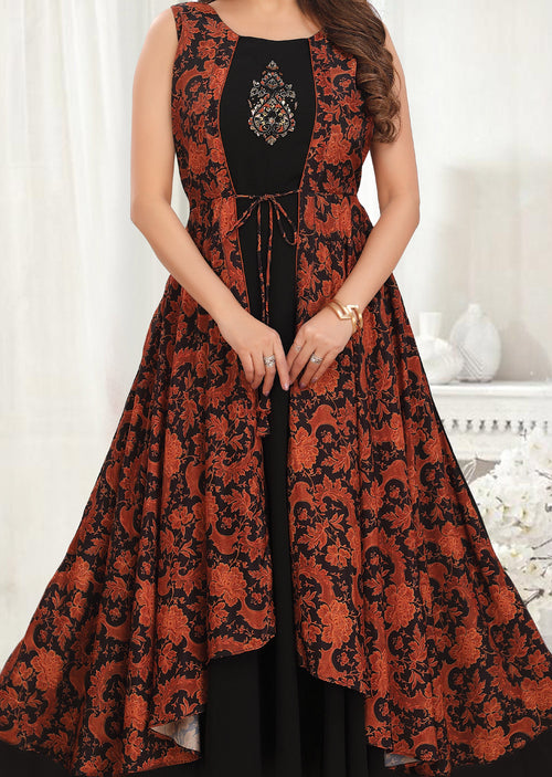 Black Georgette Long Dress