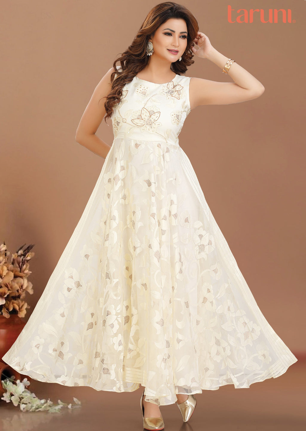 Cream Brasso Long Dress