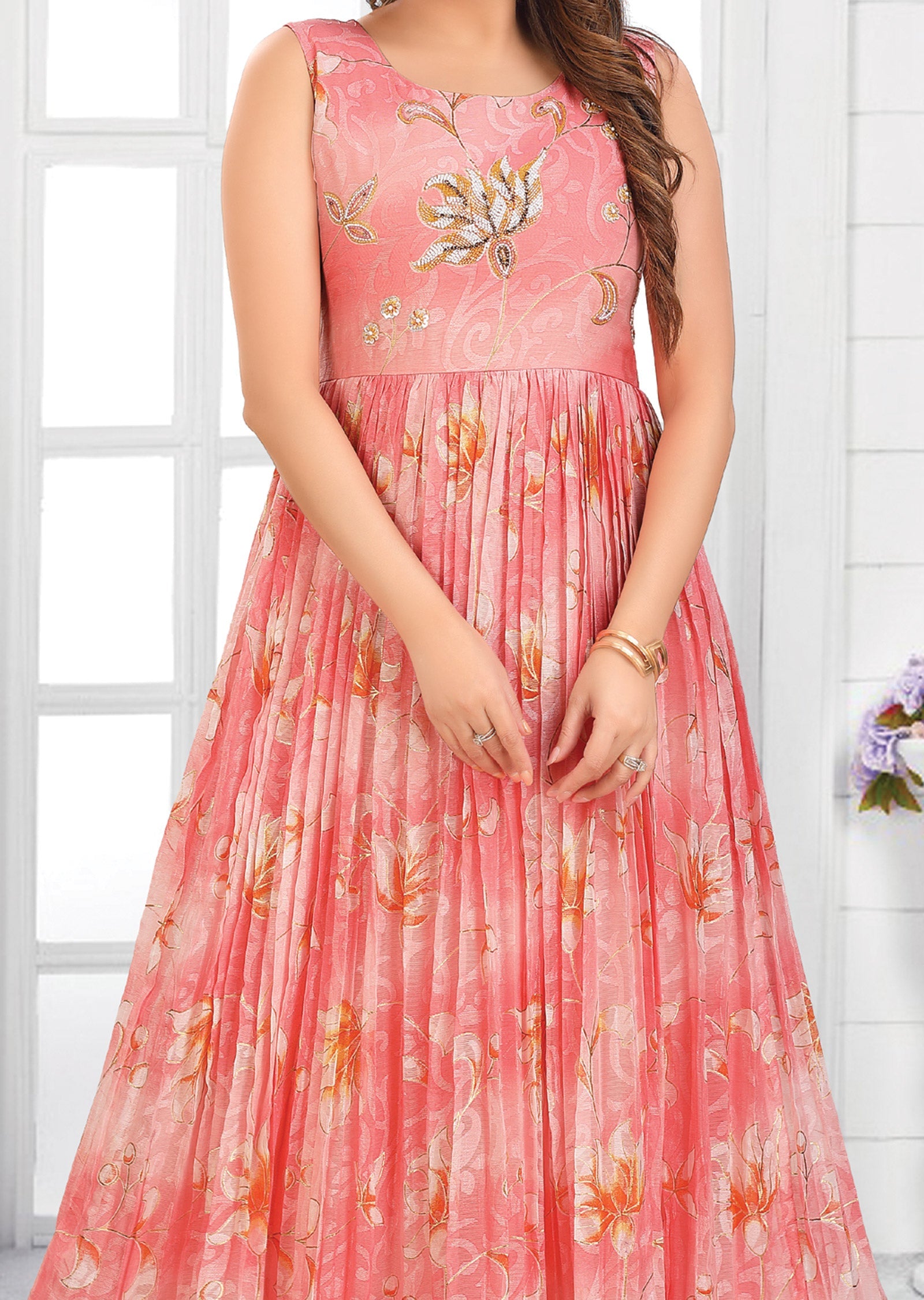 Baby Pink Brasso Long Dress
