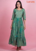 Green Muslin Long Dress
