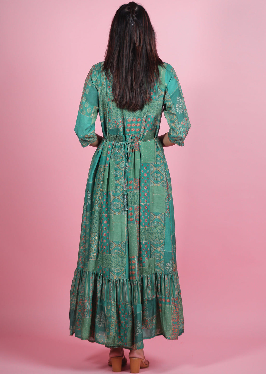 Green Muslin Long Dress