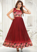 Maroon Georgette Long Dress