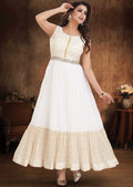 Off White Chiffon Long Dress