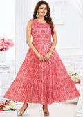 Peach & Pink Chinnon Long Dress