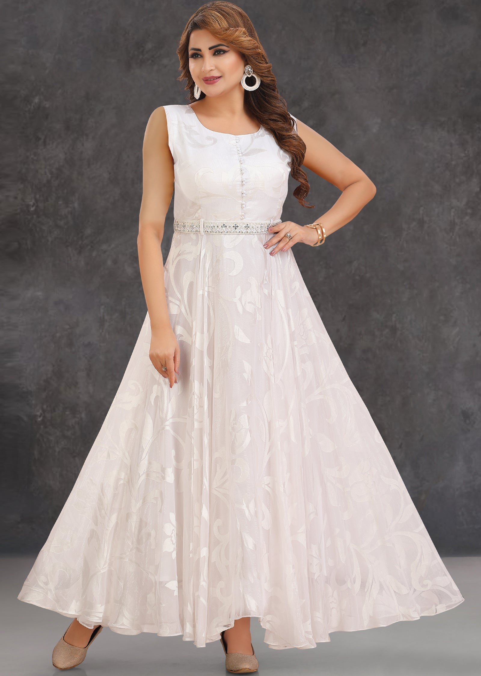 Off White Brasso Long Dress