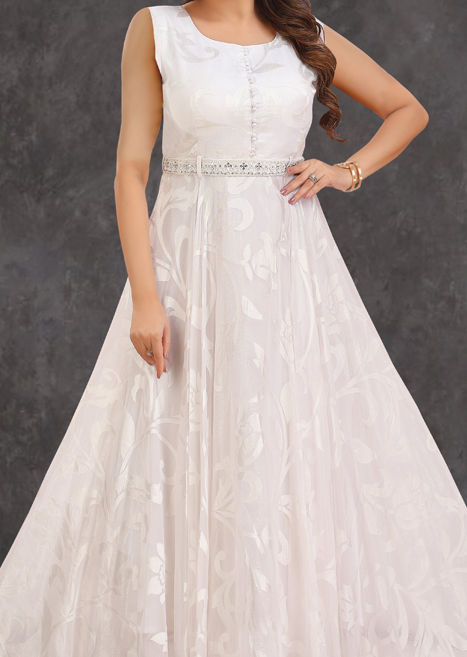 Off White Brasso Long Dress
