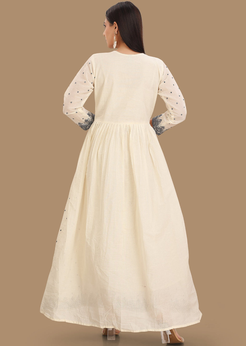Off White Cotton Long Dress