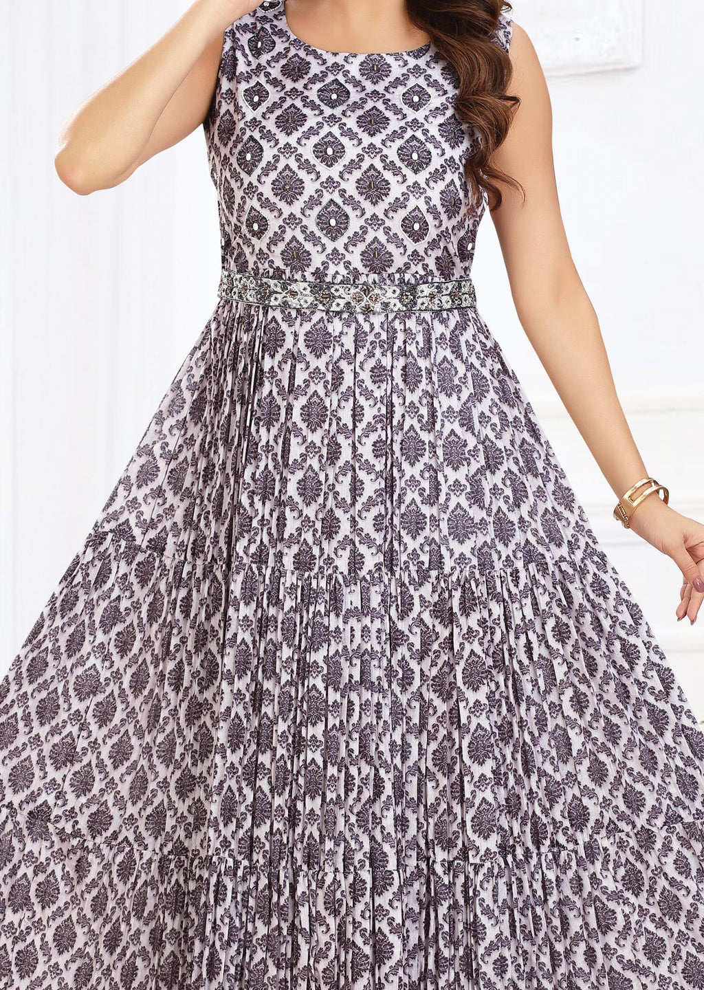 Light Grey Chinnon Long Dress
