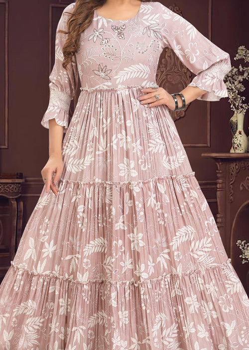 Fawn Georgette Long Dress