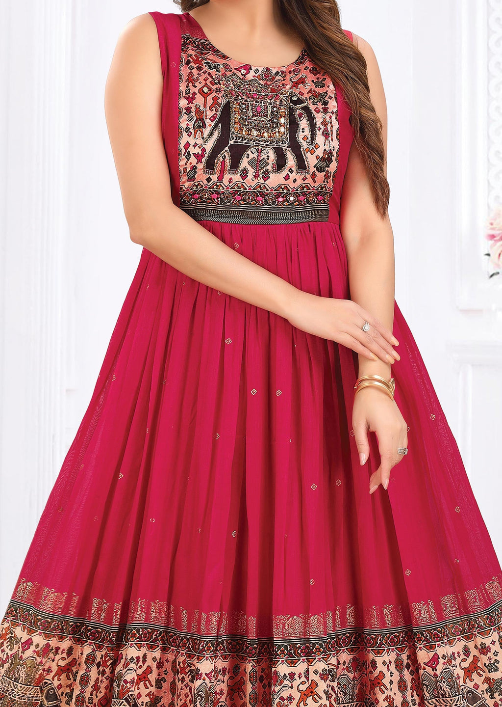 Rani Pink Silk Long Dress