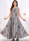 Grey Georgette Long Dress
