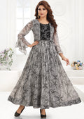 Black & White Chiffon Long Dress