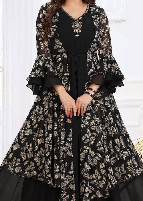 Black Georgette Long Dress