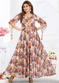 Fawn Georgette Long Dress