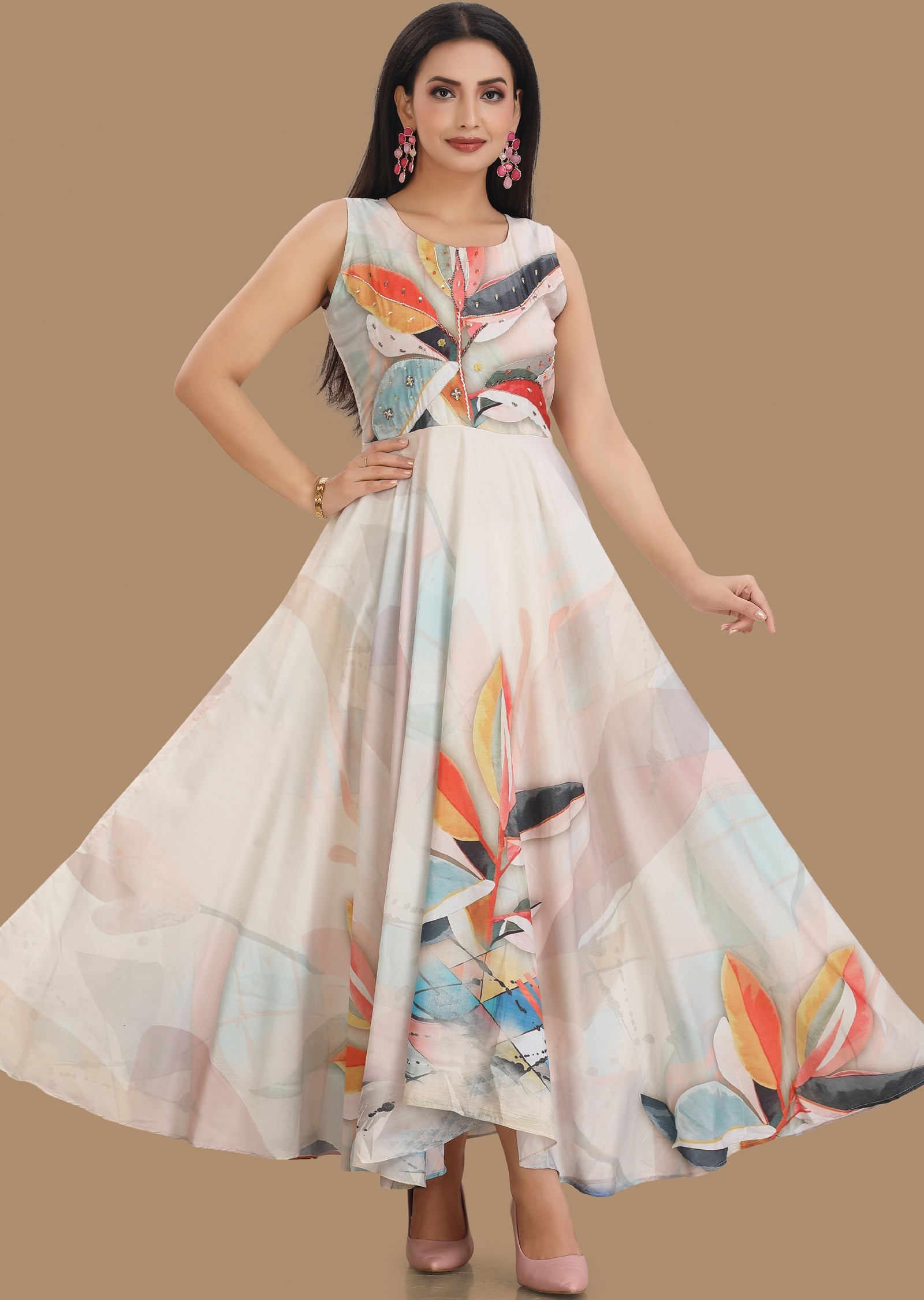 Cream Modal Long Dress