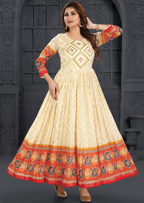Beige Silk Long Dress