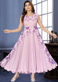 Pink & Lavender Georgette Long Dress